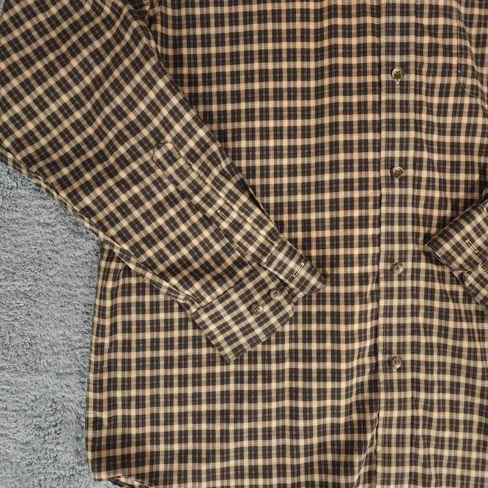 Gander Mountain Shirt Mens Large Plaid Button Chest Pocket Long Sleeve Outdoor